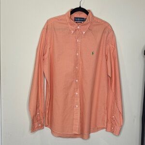 Ralph Lauren Men's Vibrant Orange Check Shirt
